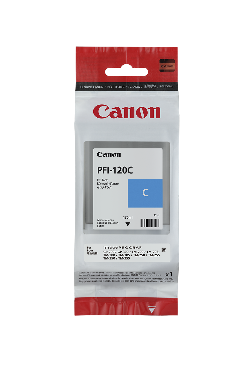 Canon Cyan Ink Cartridge — imagePROGRAF GP-200/GP-300 & TM-250/TM-350/TM-355 (PFI-120/320)