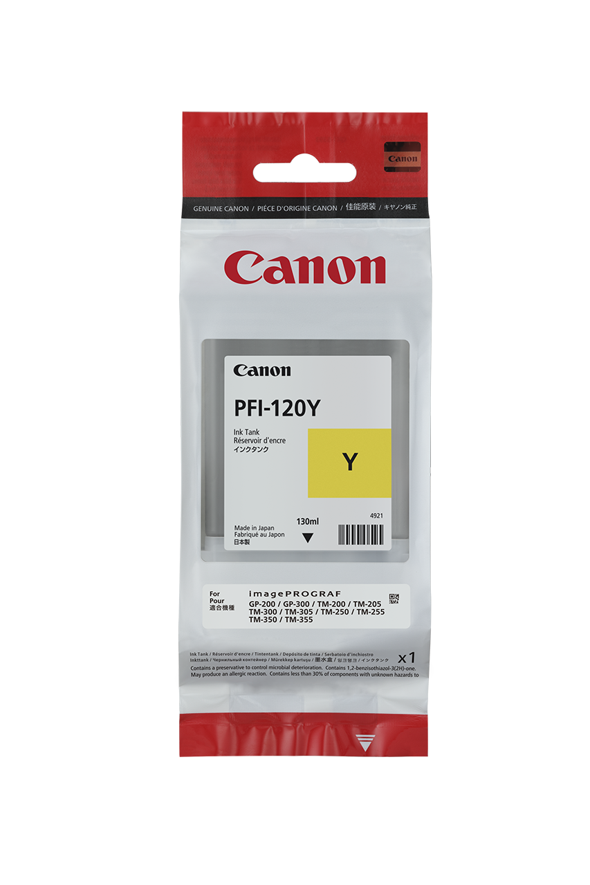 Canon Yellow Ink Cartridge — imagePROGRAF GP-200/GP-300 & TM-250/TM-350/TM-355 (PFI-120/320)