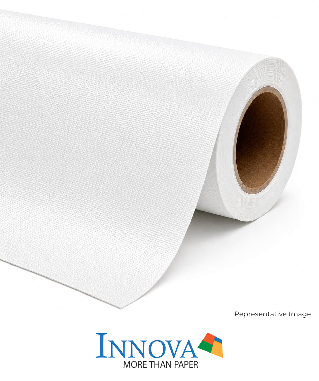 Roll of gloss metallic white canvas