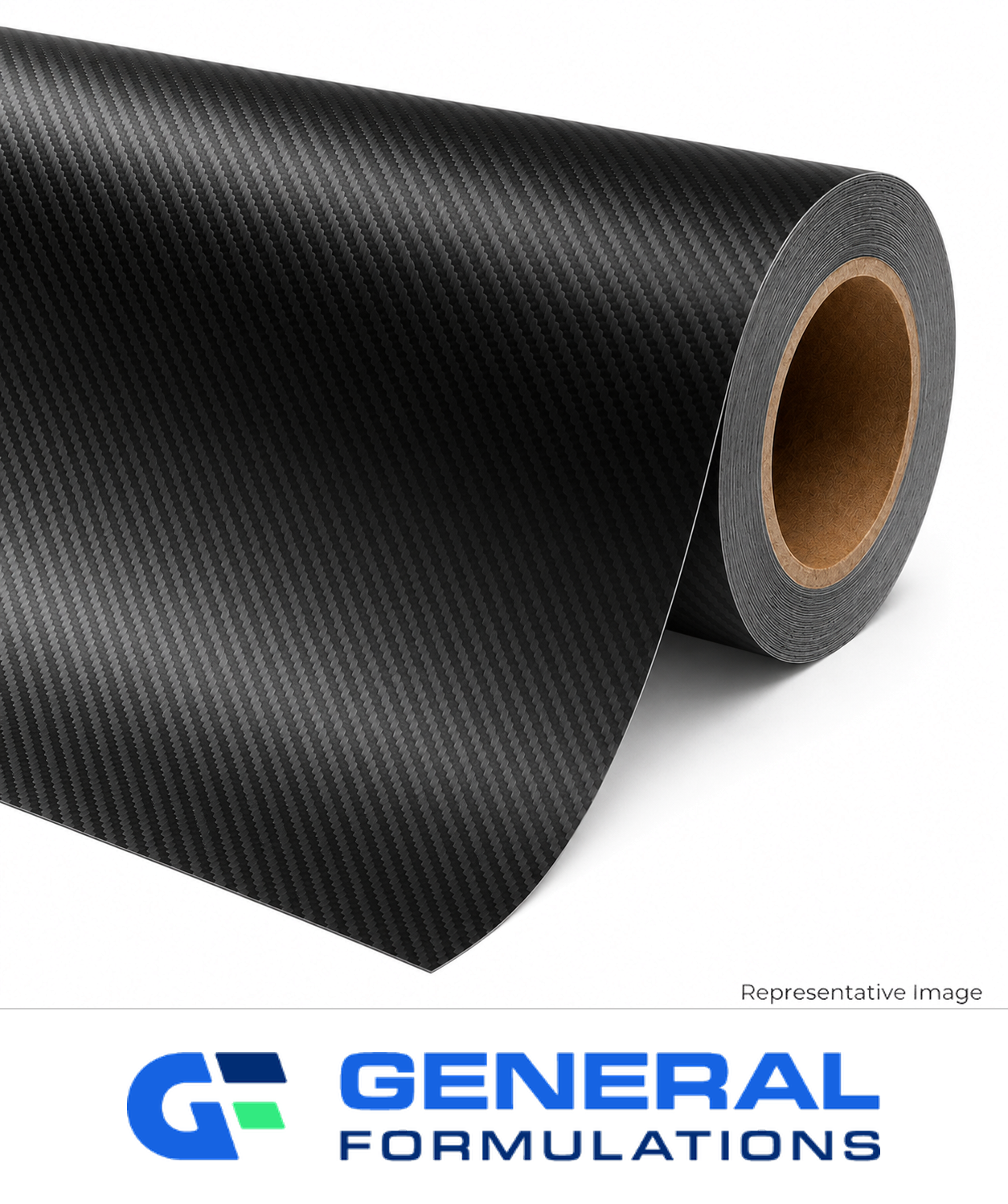 Black 3D carbon-fiber textured wrap vinyl roll for wide-format printing.