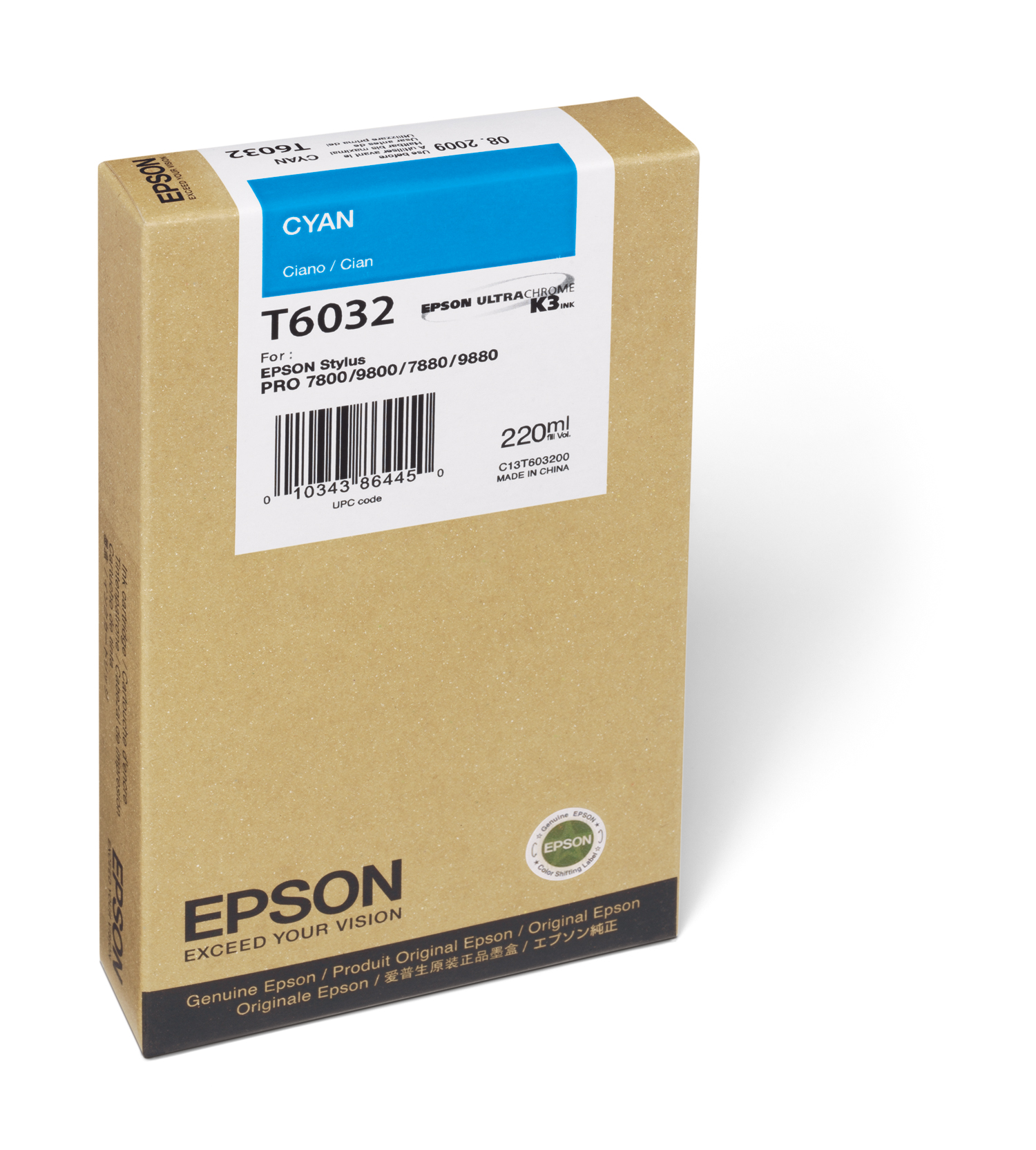 Epson UltraChrome K3 Cyan Ink Cartridge — Stylus Pro 7800/7880/9800/9880