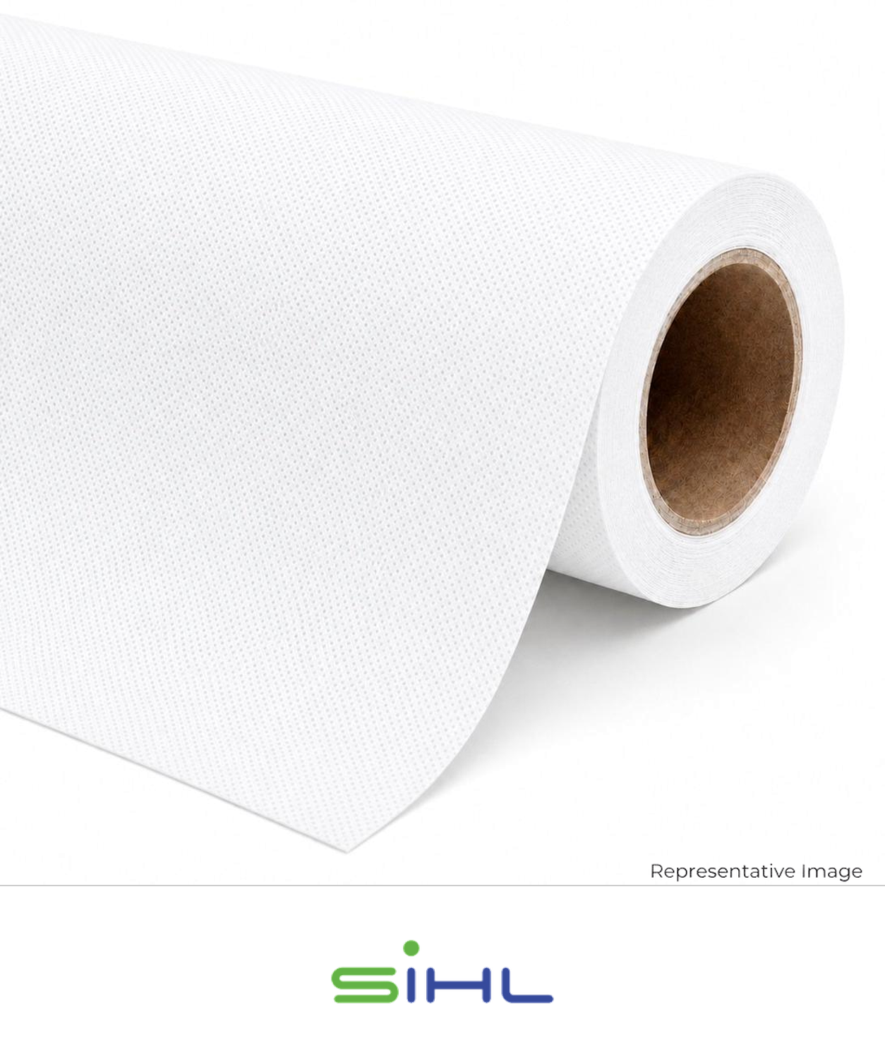 Roll of matte white non-woven fabric
