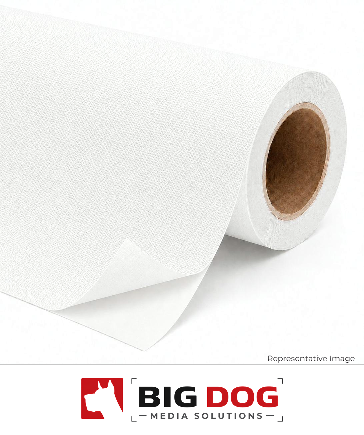 Roll of white adhesive-backed fabric