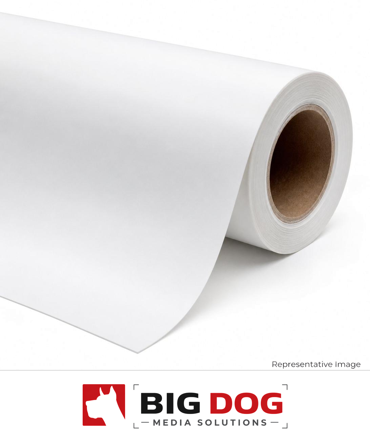 Roll of smooth matte white paper