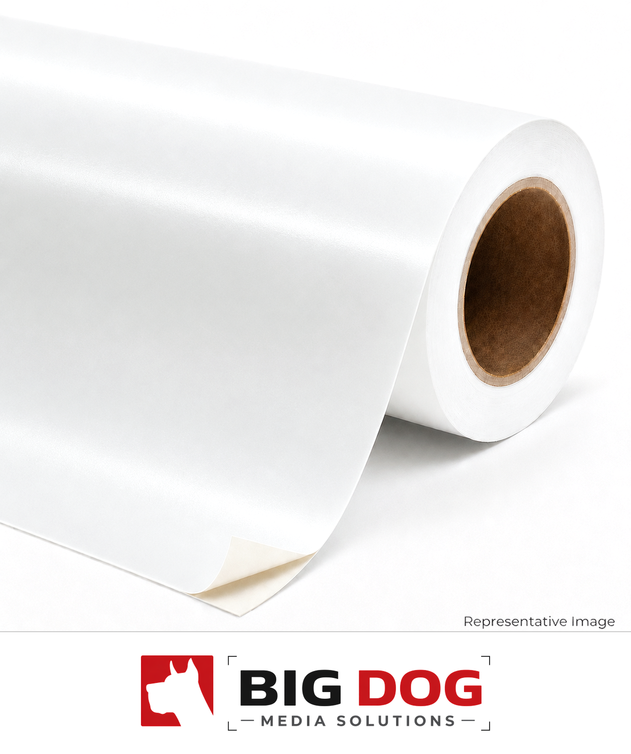 Roll of satin adhesive-backed paper