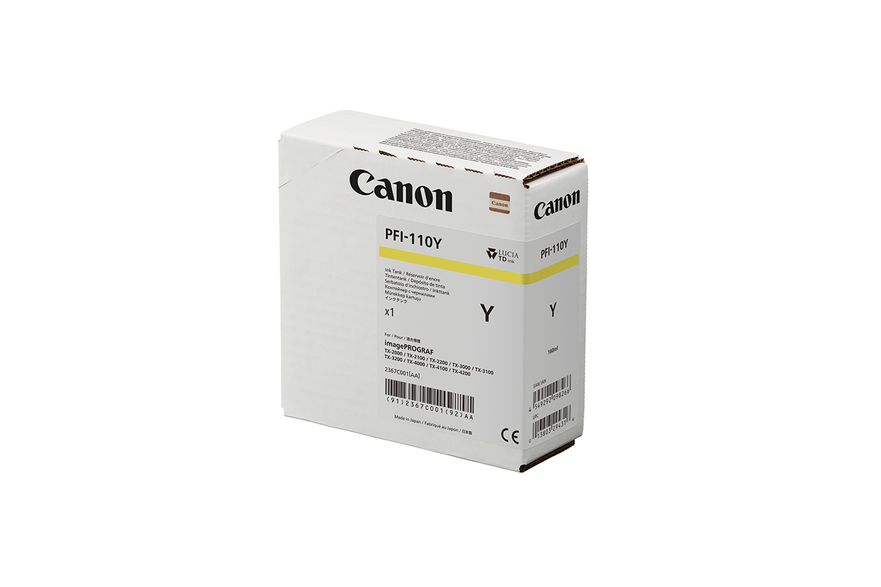 Canon Yellow Ink Cartridge — imagePROGRAF TX-3200/TX-3200MFP/TX-4200/TX-4200MFP (PFI-110/310/710)