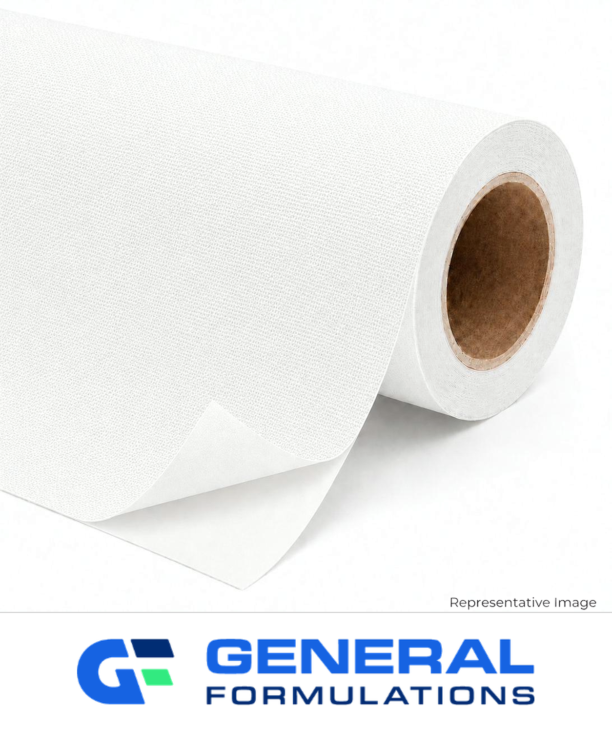 Roll of white adhesive-backed fabric