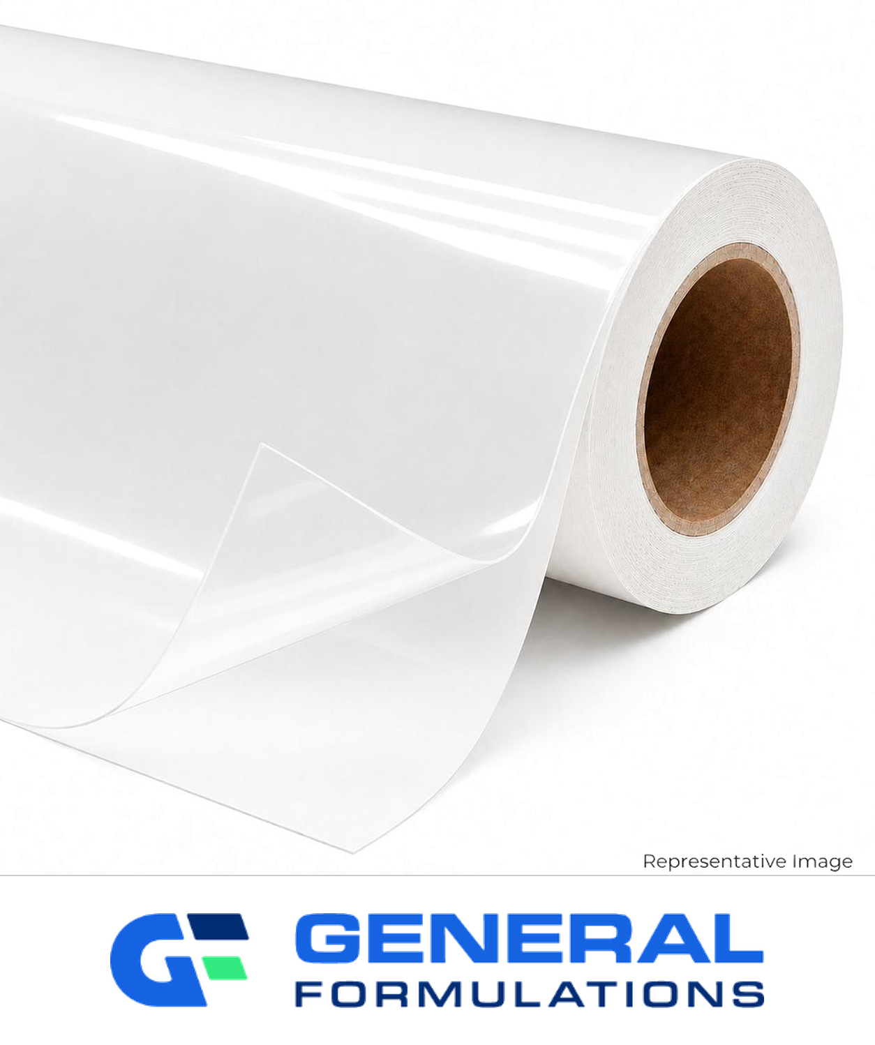 Roll of gloss clear adhesive-backed laminate