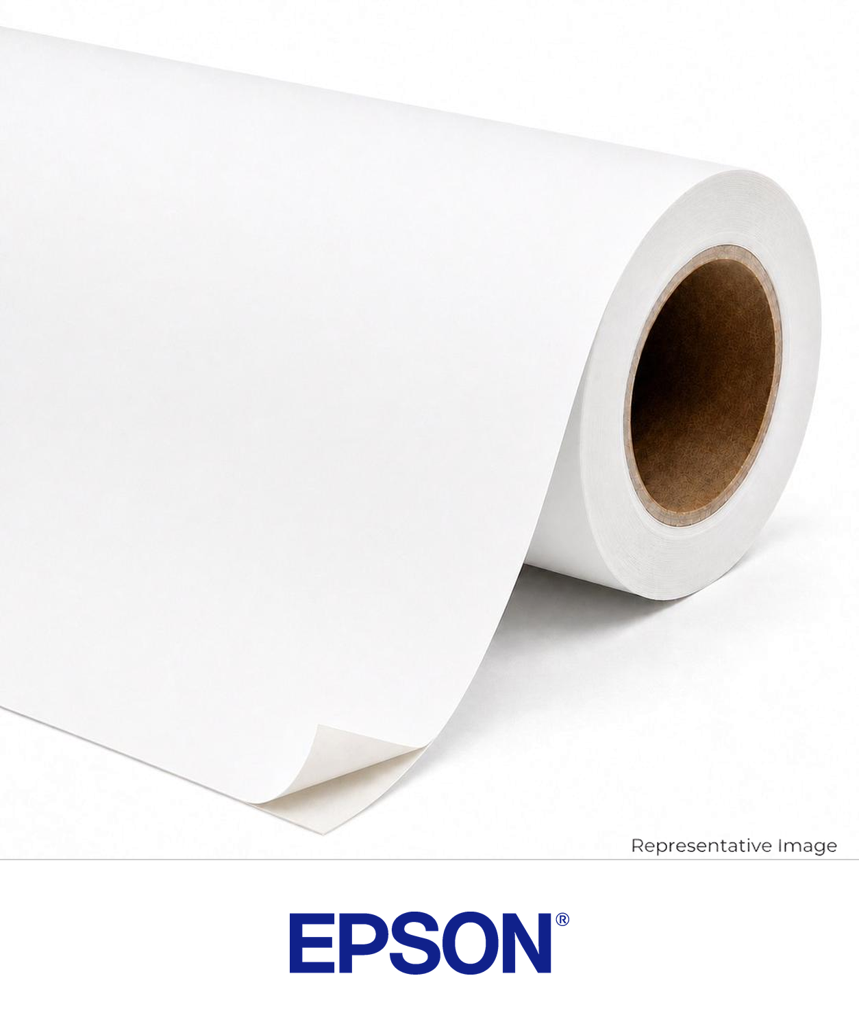 Roll of matte white adhesive-backed media