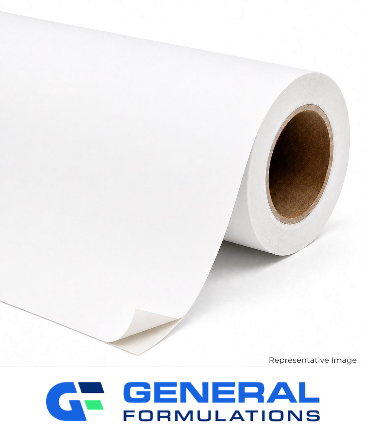 Roll of matte white adhesive-backed media