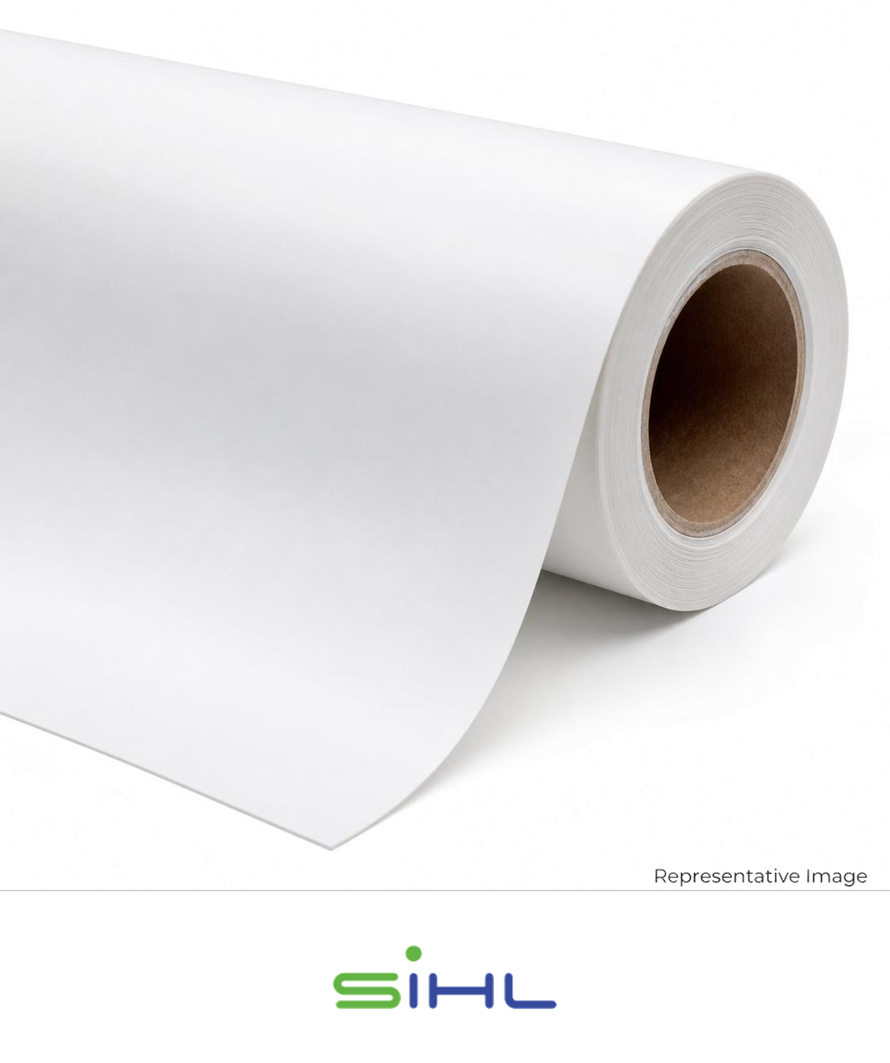 Roll of smooth matte white paper
