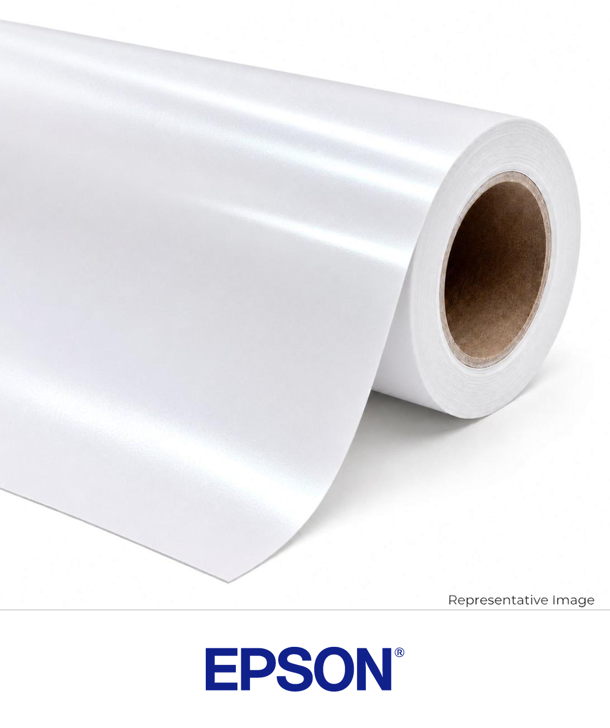 Roll of gloss metallic white photo paper