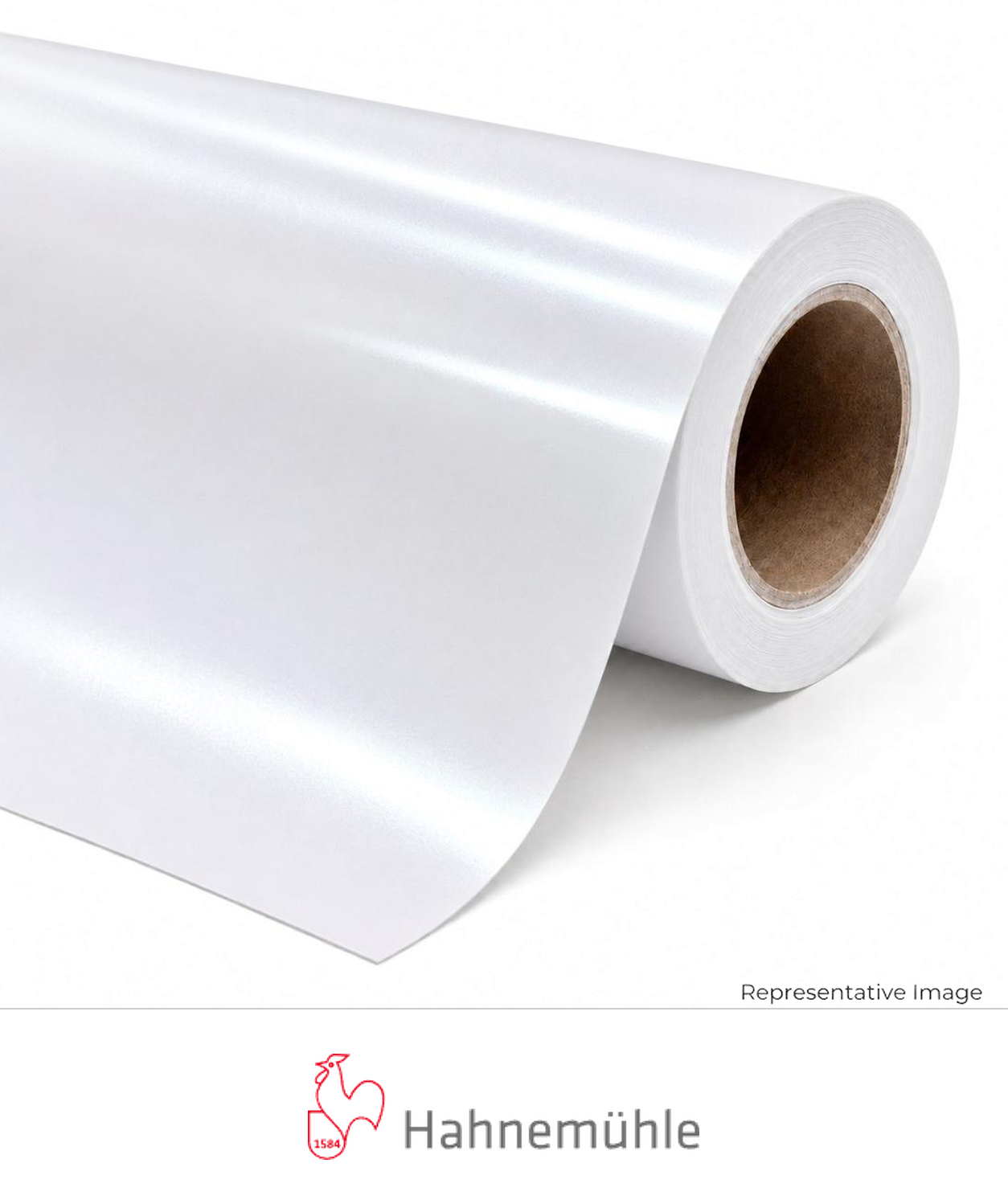 Roll of gloss metallic white photo paper