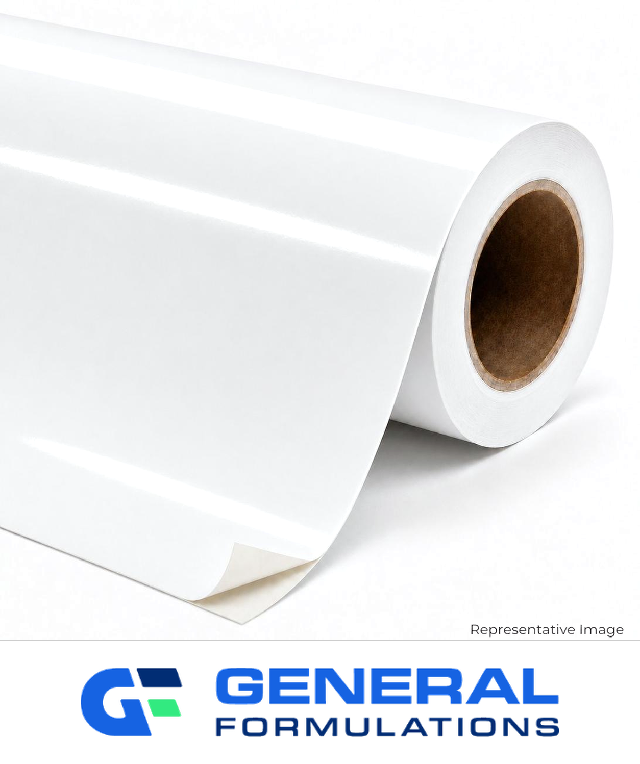Roll of gloss white adhesive-backed vinyl
